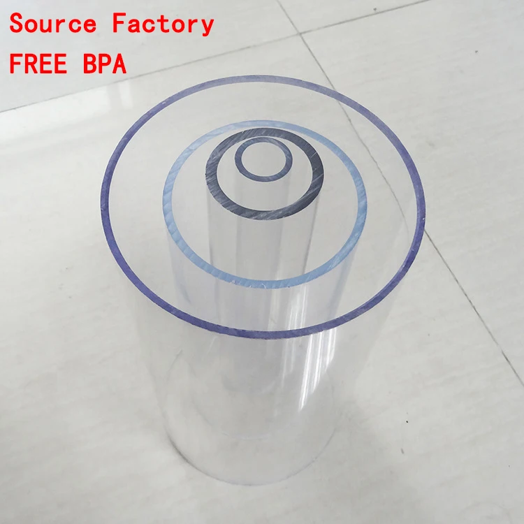 Clear hard plastic pipe cylinder tube