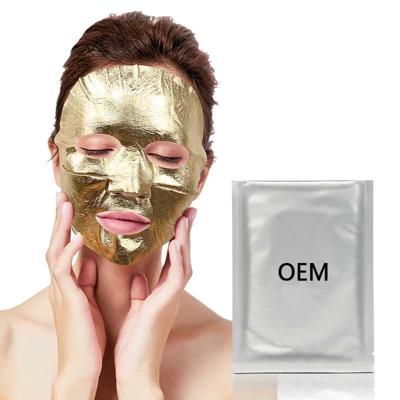 Wholesale collagen moisturizing whitening 24k gold foil collagen face facial mask