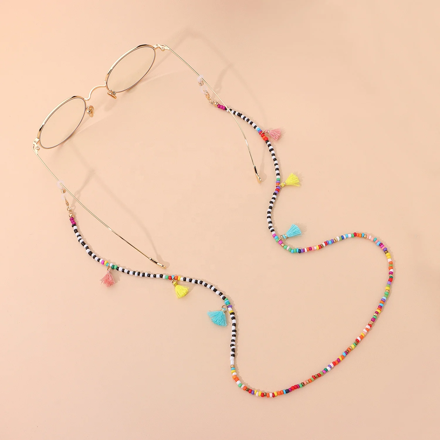 Цепочка для очков Zuowen ручной работы из бисера, цветные кисточки, цепочка для лица, цепочка для солнцезащитных очков, шнурок, веревка для подвешивания