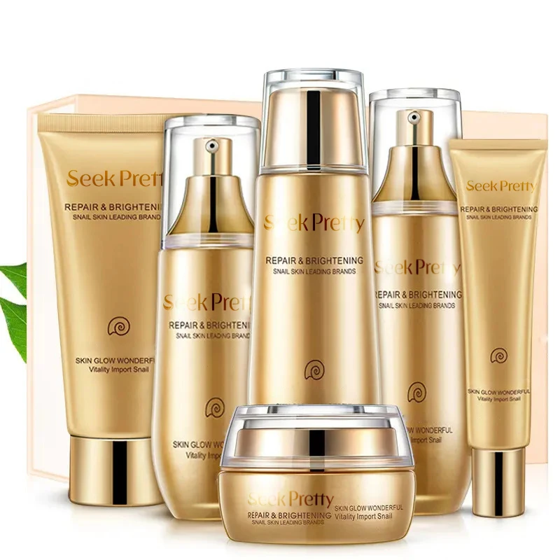 Korean Custom Collagen Sodium Hyaluronate Moisturizer Anti Aging Toner Serum Facial Products Snail Skin Care Set