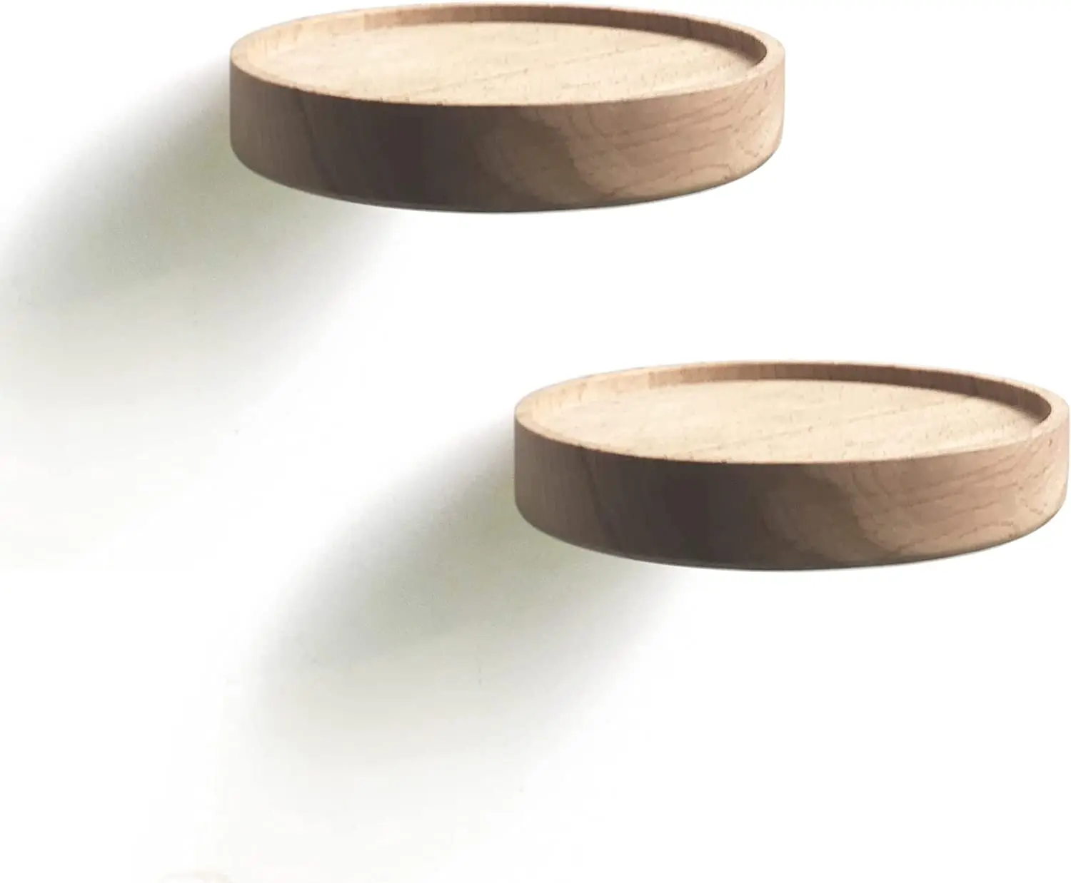 wooden Coracle wall shelf round floating shelf minimalist  wood small wall shelves