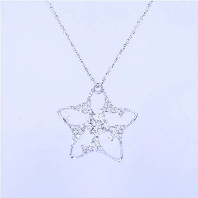 2019 Новый Подгонянный бриллиант кулон 18K твердый белый золотой кулон ювелирные изделия для женщин