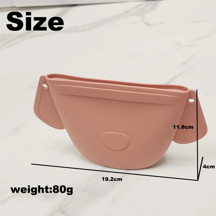 BPA Free Food Storage Pouch Dog Shaped Silicone Baby Snack Bag with Zip Lock