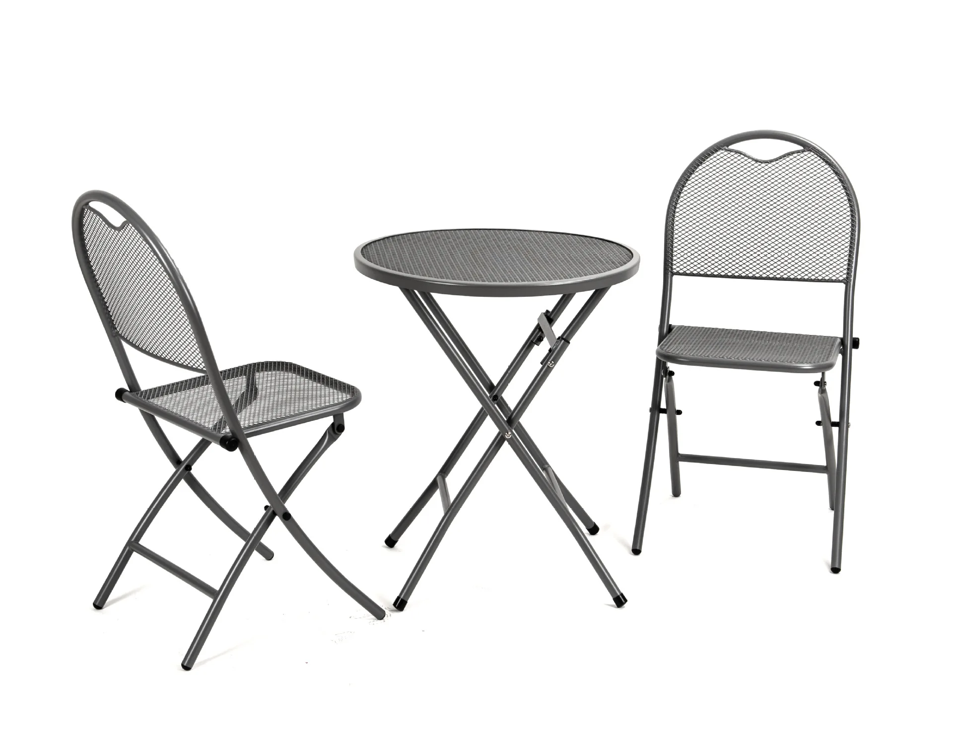 3 Piece Patio Bistro Set Folding Outdoor Metal Patio Furniture Sets Round Table and Chairs for Porch Yard Balcony Garden