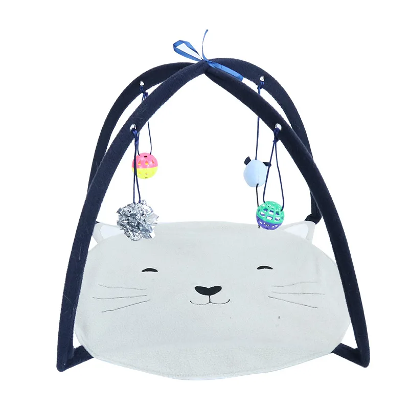 Pet Mat Activity Center Outdoor Foldable Cat Bed Play Tent  With Hanging Cat Toys Bed Cat Tent Toys