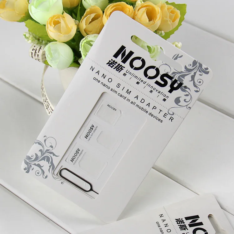 
Noosy 4 in 1 sim card adapter standard sim to nano to micro sim adapter with pin for iPhone Samsung Factory Manufacturer 