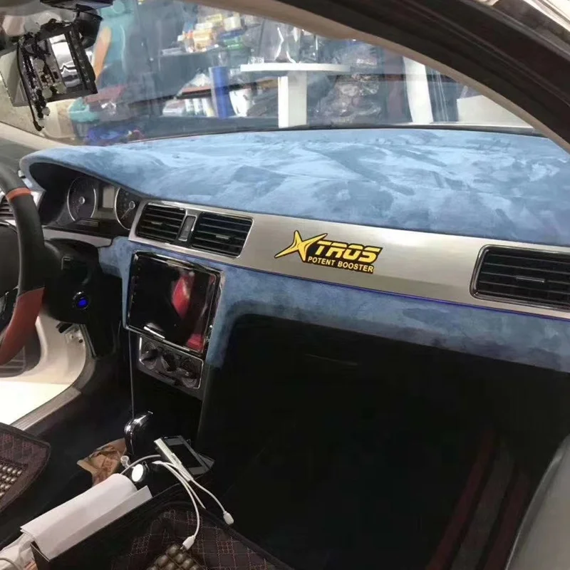 Backing with glue velvet car upholstery velvet alcantar with different color very hot sell