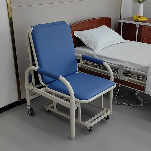 HAOHAN 059 Hospital Convertible Reclining Attendant Foldable Patient Family Accompany Escort Chair Folding Accompany Chair Bed