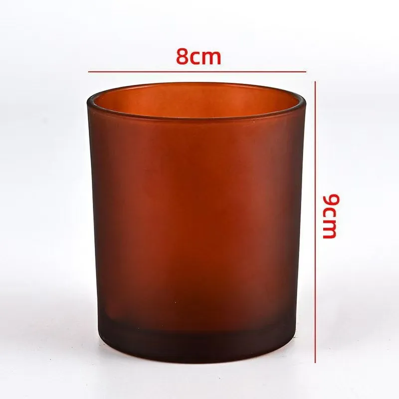 215ml 315ml 450ml 7*8.4cm 8*9cm 9*12cm round straight sided Candle glass jar with screws metal tin bamboo lid for Soy wax