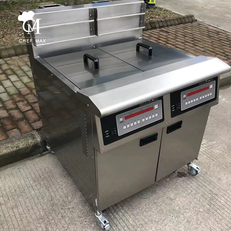Chefmax Industrial Big Capacity Computer Operated Chicken Electric Double Cylinder Fryer with Oll Pump