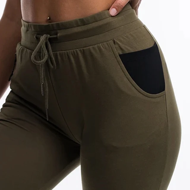 Custom Logo Fitness Ladies Sweat Track Pants Slim Fit Running Jogger Pants Drawstring Gym Tights Blank Sports Sweatpants Women