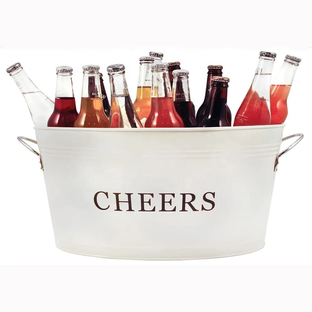 Metal Large Galvanized Steel Metal Beer Ice Bucket Party Beverage Tub