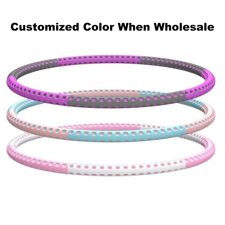 2021 Wholesale Weighted Exercise Round Non Wavy Hula Hoops Removable Hula Ring Hooping Stainless Steel Hula Hoops