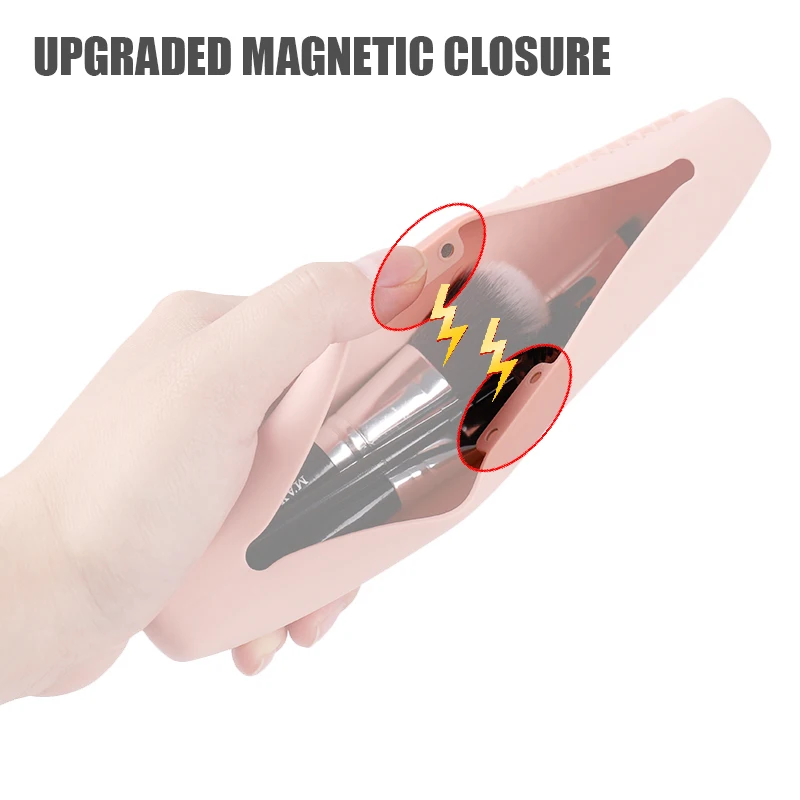 Travel Size Silicone Makeup Brush Holder Cosmetic Bag Makeup Brush Travel Case Cosmetic Bag for Makeup Brushes