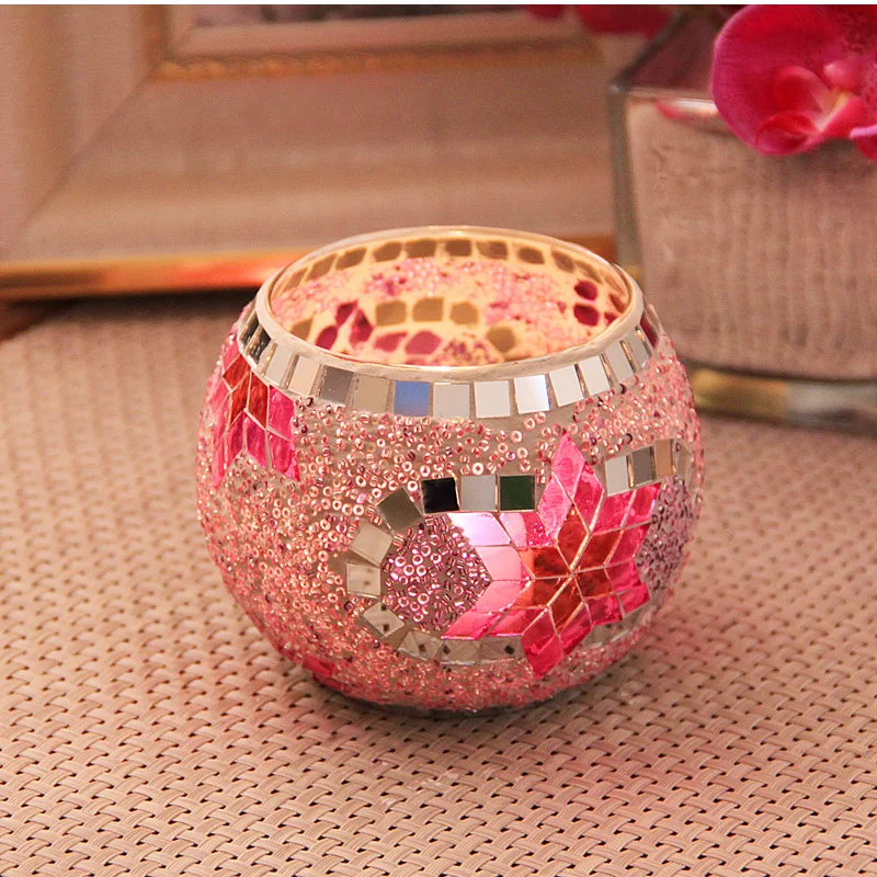 Large Colored Glass Candle Jar Luxury Unique Candle Jars Container Candlestick Empty Candle Jars Christmas Wedding Decoration