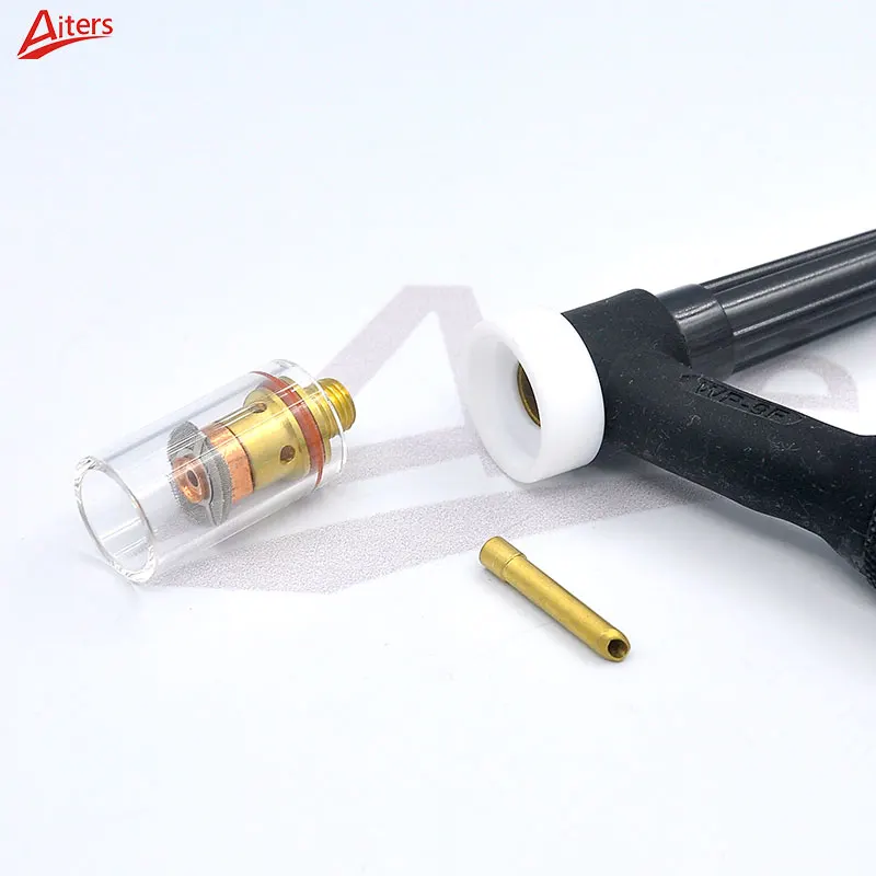 WP9 20 25 Torch TIG Glass Cup Kit 5pcs/set Stubby Collets Body Gas Lens and Pyrexx Glass Cup Argon arc Welding Gas Insulator