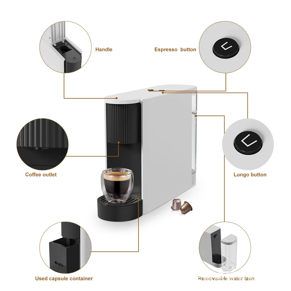 Made in China Top quality 1200W instant heating NES Capsule Coffee Machine Maker Automatic Brewing 20Bar capsule coffee maker