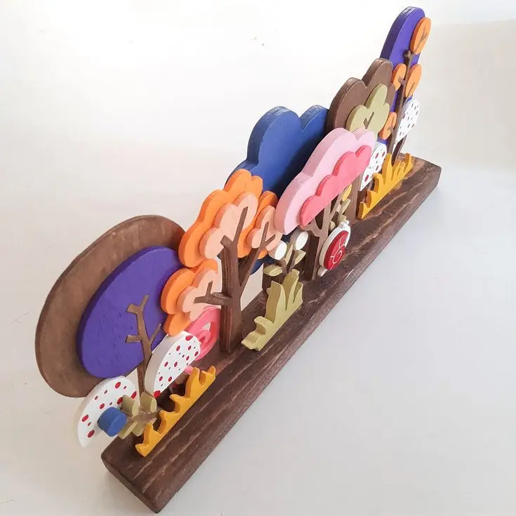 Magic Forest Woodcrafts Decorative Statues and Art for Shelves Sculpture Table Decor