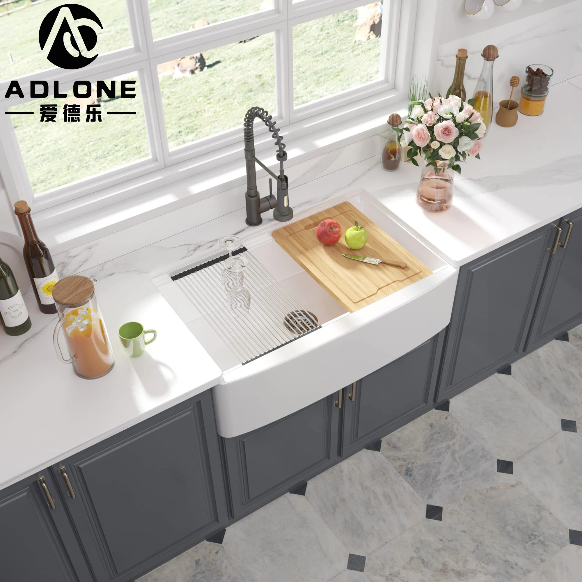 Ceramic Farmhouse Kitchen Sink 3021 Inch Large Undermount Fireclay Farmhouse Kitchen Sink