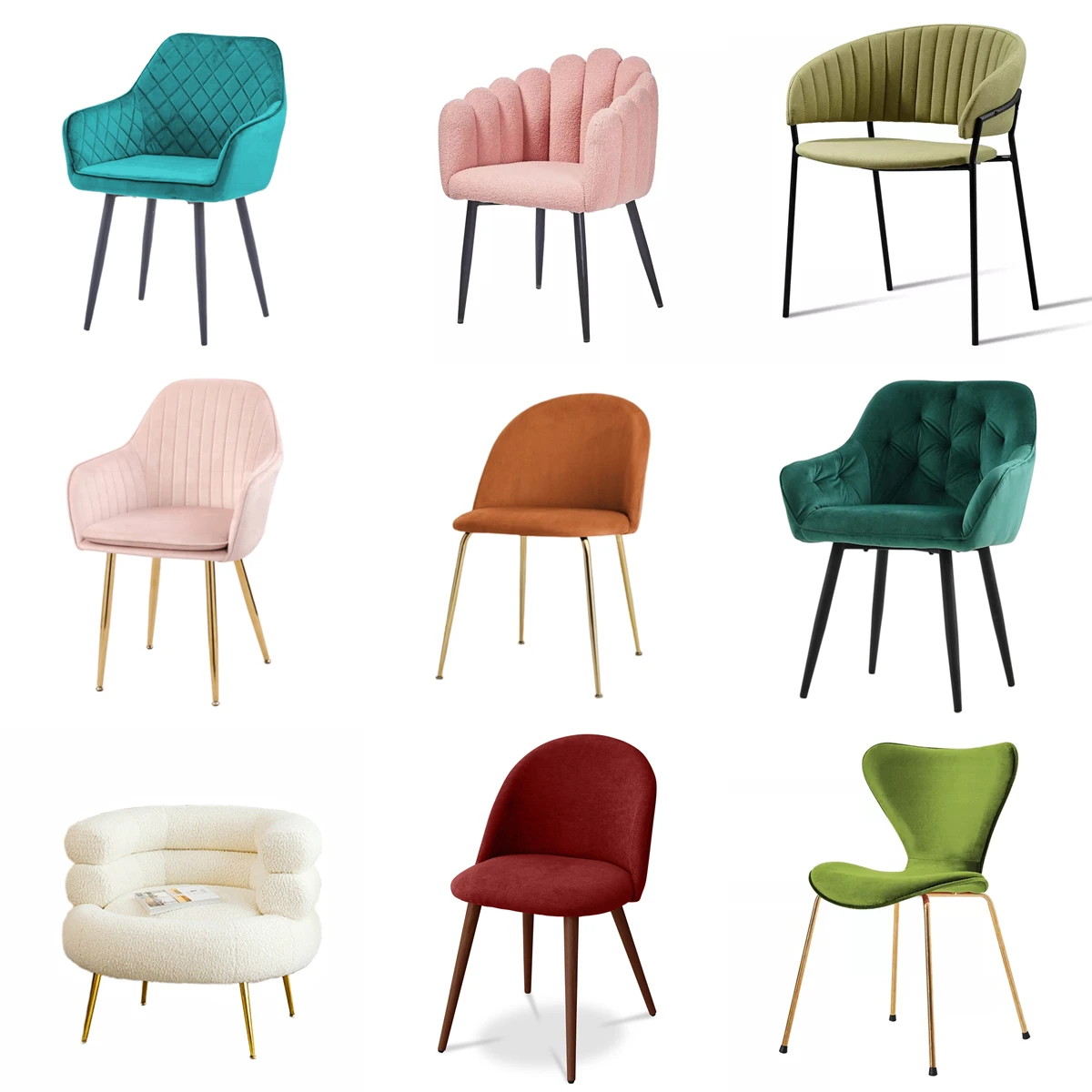 High Quality China Supplier Home Furniture Modern Accent Wholesale Wedding Salon Hotel Restaurant Velvet Dining Chairs