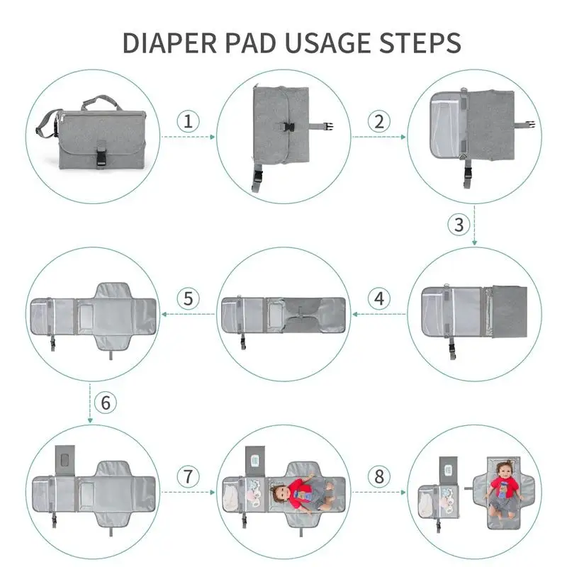 Hot Selling Portable Baby Changing Mattress Pad Folding Changing Pad Cover for Baby Girls Boys