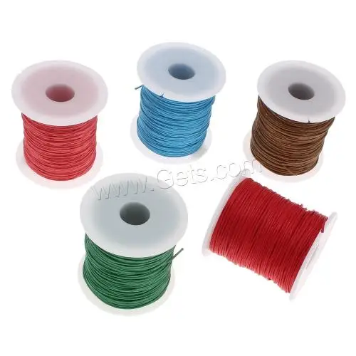 Wholesale fashion jewelry making findings Waxed Cotton Cord with plastic spool 1mm Approx 70m/Spool 1313972