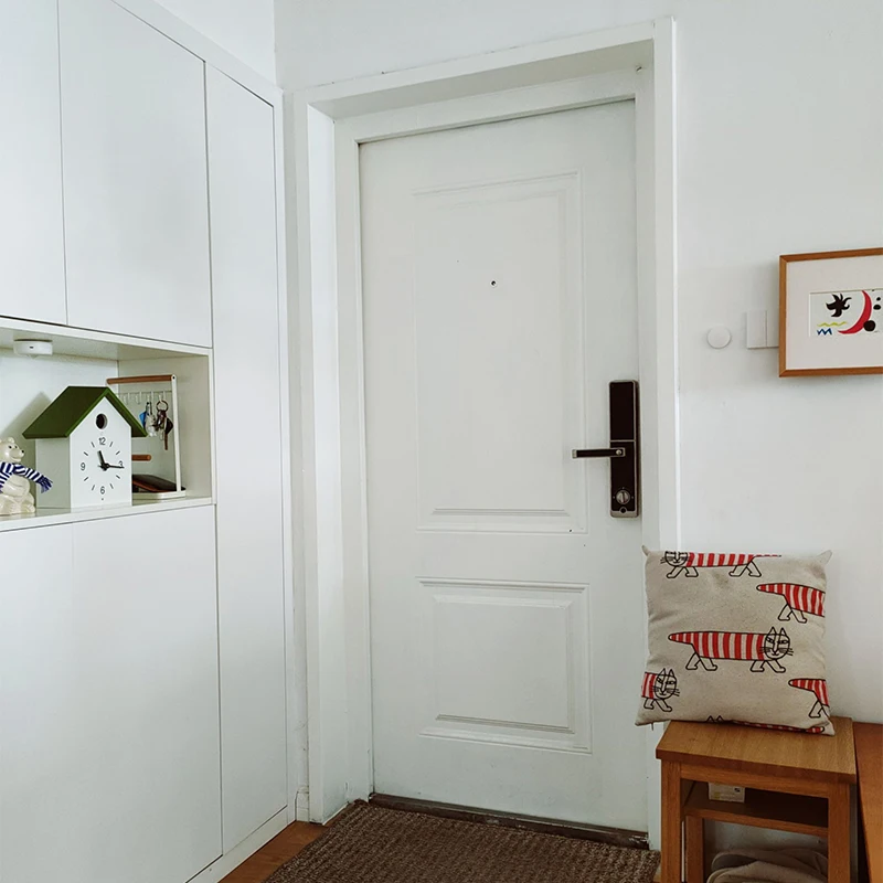 Black modern custom classic interior solid wood modern living room front entrance wooden door