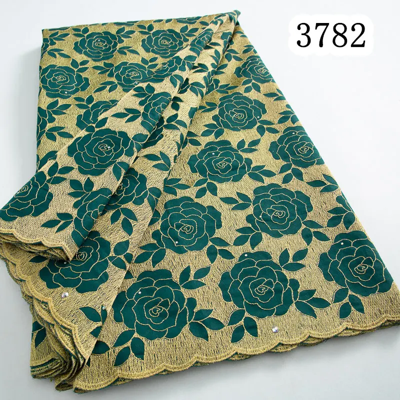 3782 African Cotton Lace Fabric Rose Pattern Swiss Voile Dubai Austria Nigeria Cotton Lace For Women Wedding Evening Party Dress