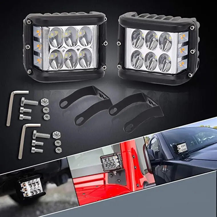4 дюйма 45 Вт светодиодный свет бар стручки 12V 24V Strobe Light желтый противотуманные фары дневные лампа 4х4 внедорожный мотоцикл трактор светодиодные дальнего