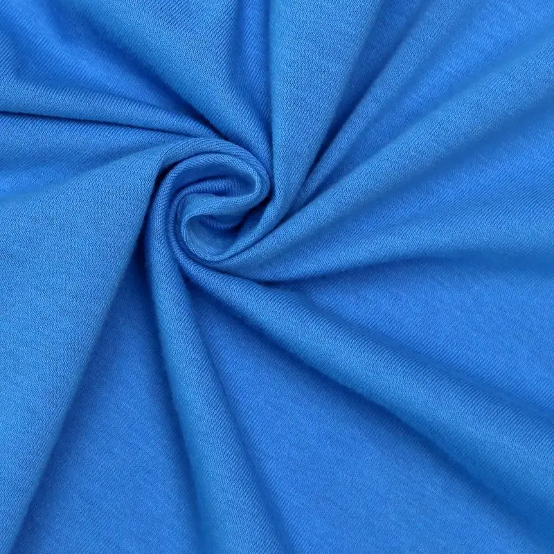 High quality custom color plain dye breathable 100% cotton t shirt jersey knitted single jersey fabric
