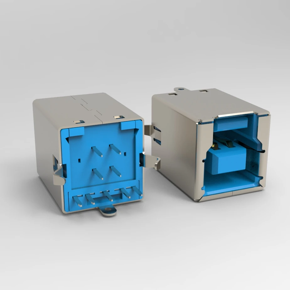 Hot Sale USB3.0-B  Female Connector  180 degree DIP 9 pin