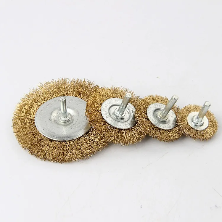 25-100mm Flat Wire Brush with Round Shank Flat Steel Wire Wheel Electric Drill Grinding Mill Polish Wheel Derusting Tool