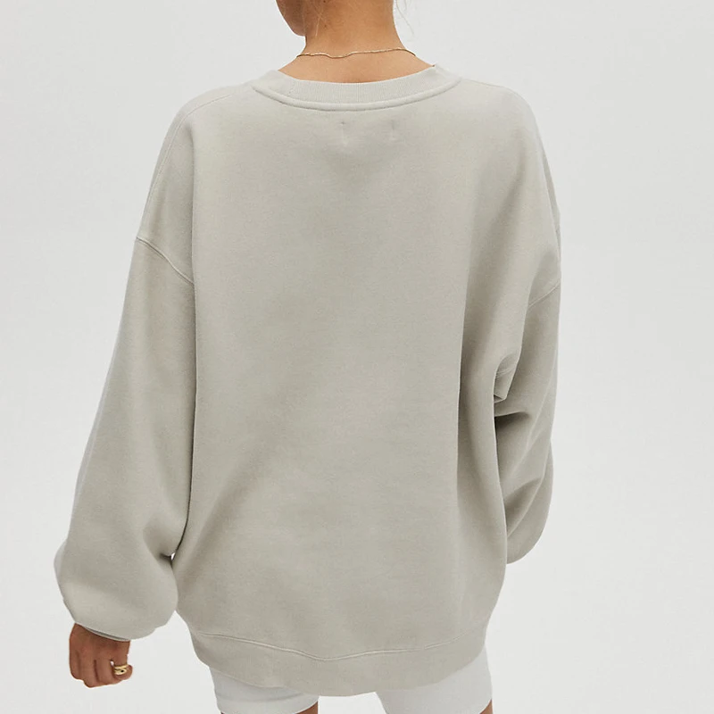 Женский свитшот в стиле бойфренда, Свободный свитшот, пурпурный свитшот в французском стиле шикарного фасона, 2020