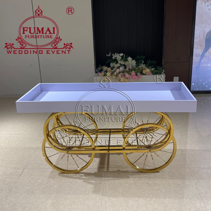 Party Decor Wedding Cart Decoration Idea Metal Cake Flower And Candy Cart With Wheels