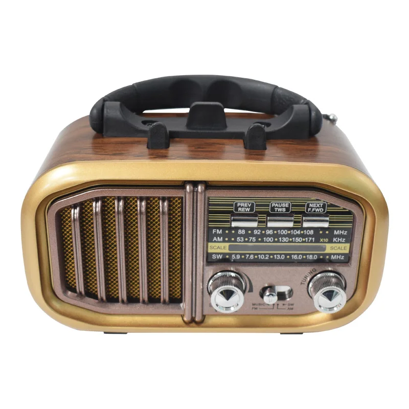 2022 New Arrival Vintage Retro FM/AM/SW 3 Band With USB BT TF Card  Solar Panel Portable Retro Radio For Home Use