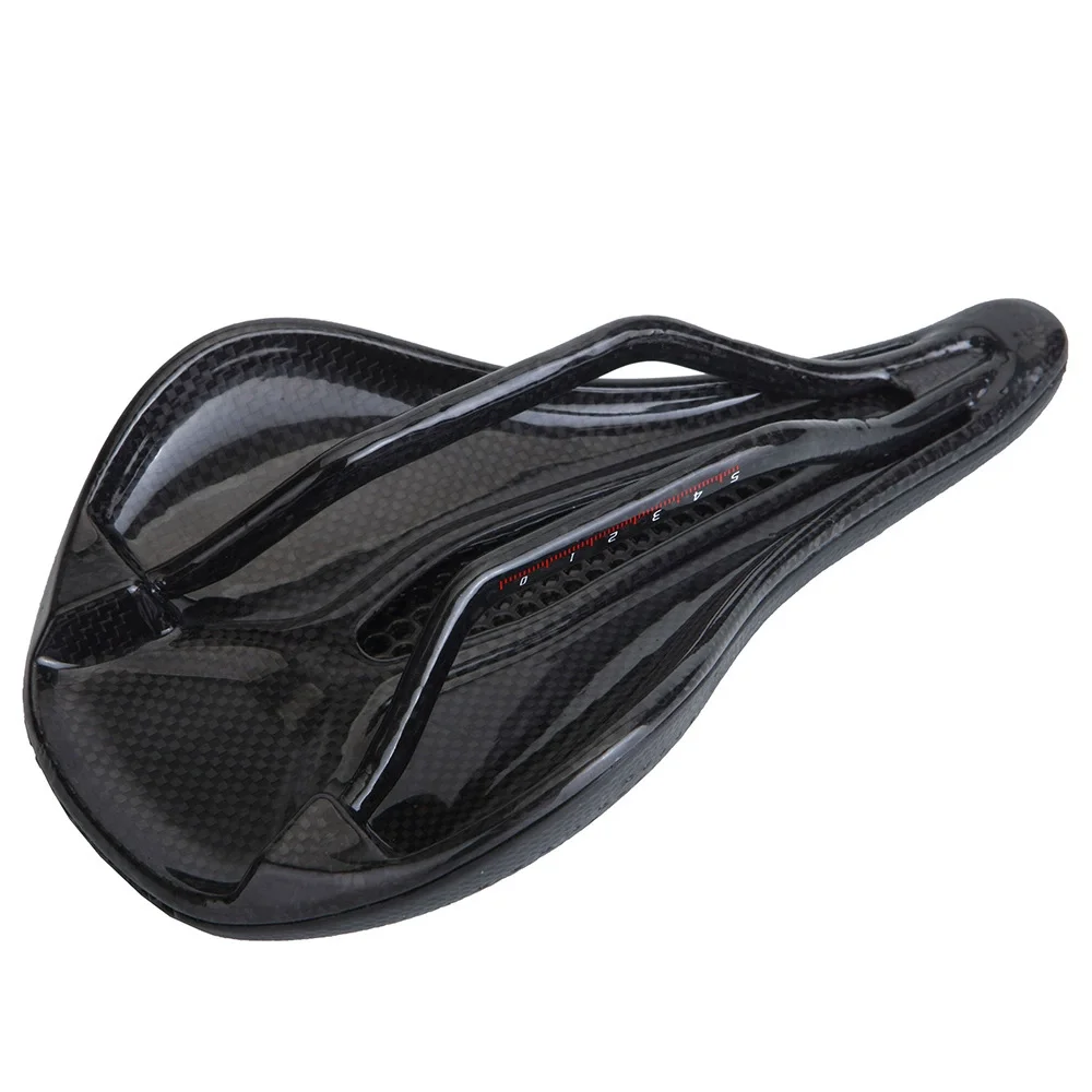 PUSAI Best 3D Printed Carbon Fiber Bicycle Seat 140mm Saddle for Road Bikes Plastic Material Boxed Packing