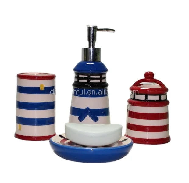 Hot Sale bathroom accessories set Ceramic Bath Items Four-pieces bathroom sets accessory luxury Set Eco-friendly