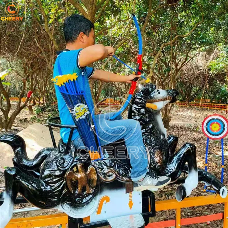 Outdoor playground equipment Archery games jungle hunting running horses Forest hunting track train rides