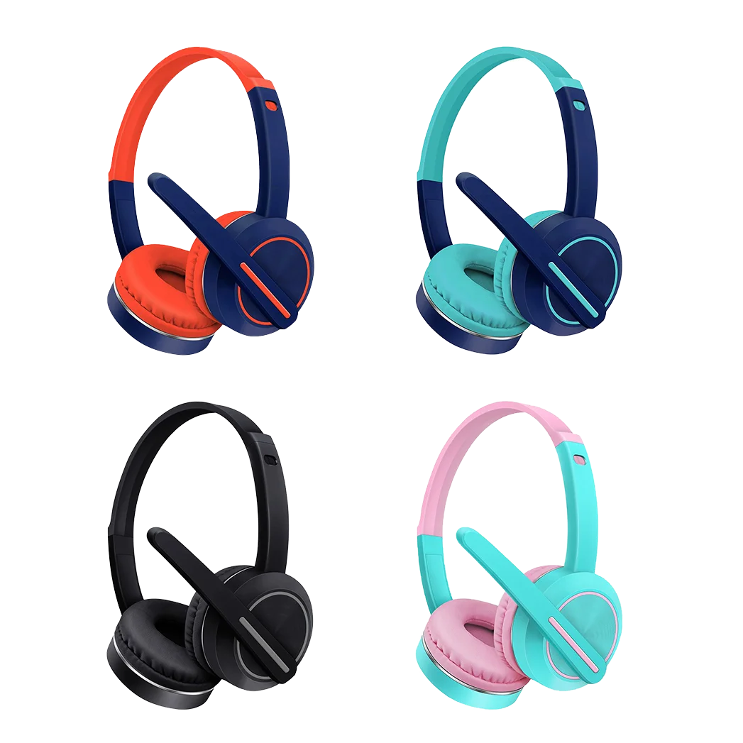 AKZ-K25 USB AUX light wireless headset class headset manufacture custom logo headphones girls color changing with mic headphone