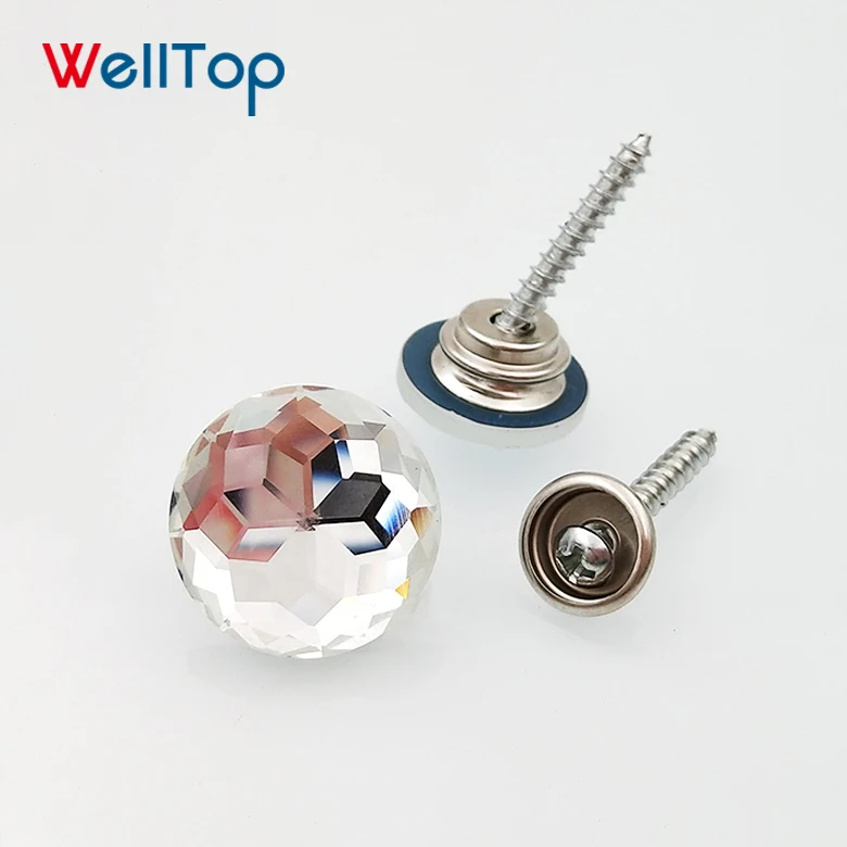 18.025 WELLTOP New Stud Bag Furniture Decoration Buckle Diamond Sofa Nail Upholstery Nails Rhinestone Glass Crystal Buttons