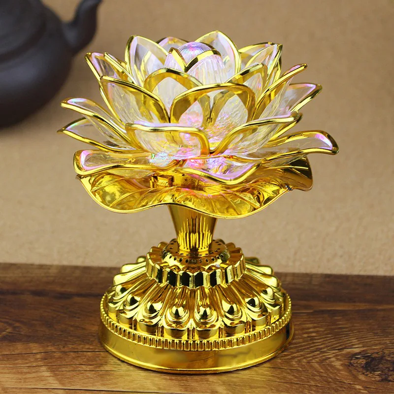 Colorful Lotus Lamp Led Electronic Changming Guanyin God Of Wealth Offer Wholesale Buddha