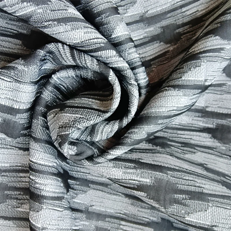 Black bark pattern 100% Polyester knitted Wheat pattern jacquard graphene hometextile fabric for Mattress and mattress cover