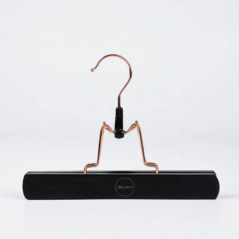 black color wooden hanger custom hair extensions satin hangers