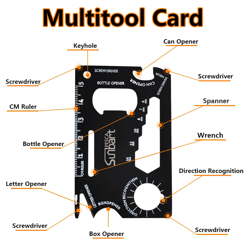 Mini Pocket Survival Business Multi Function Knife Credit Tool Set Fishing Gear Hook Card