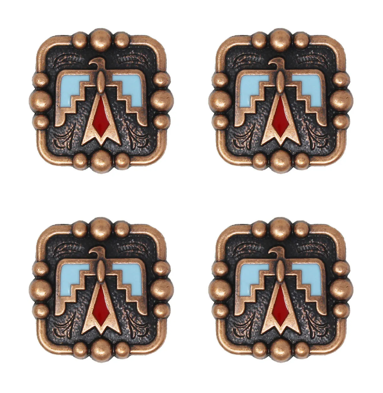 Screw back conchos western conchos turquoise bird concho