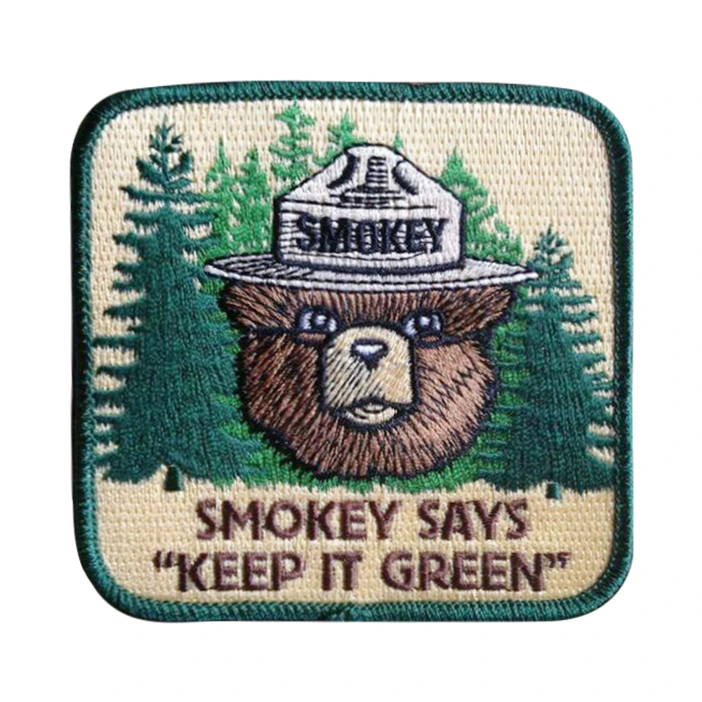 Wild Nature Design Mushroom Bear Logo Iron on Patches Custom Your Own Patches Custom Embroidery for Clothing