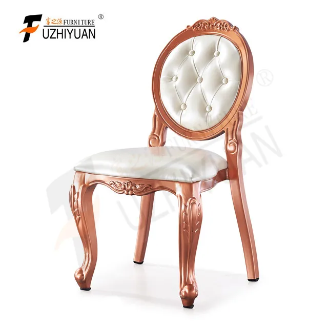 
Commercial Golden Royal Wedding Decorated Chairs Banquet Egg Chair Manufactory Stacking European China for Hotel Restaurant 