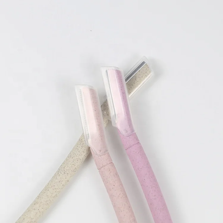 Facial Hair Removal Women Eyebrow Razor Trimmer Wheat Straw Eyebrow Shaving Razor