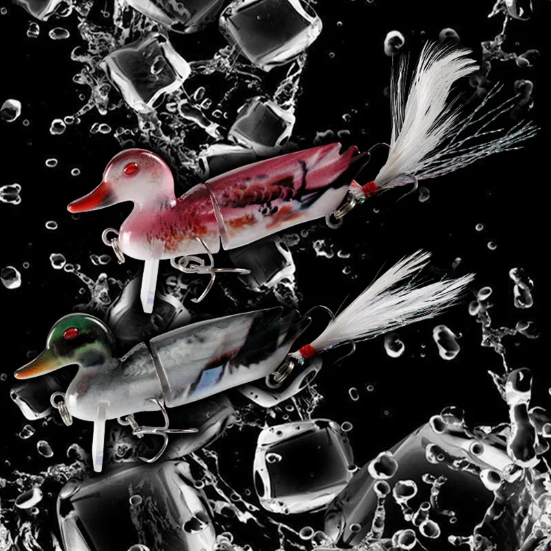CWMJL10 New Design 10.6G 7CM Multi Jointed Floating Duck Fishing Lure Hard Abs Plastic Duck Bait For Topwater
