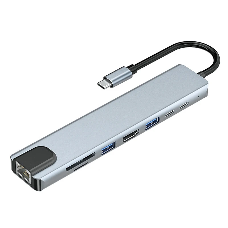 8 в 1 док-станции 4K HD Ethernet TF карты SD USB 3 0 типа C для RJ45 портов HUB macbook адаптер